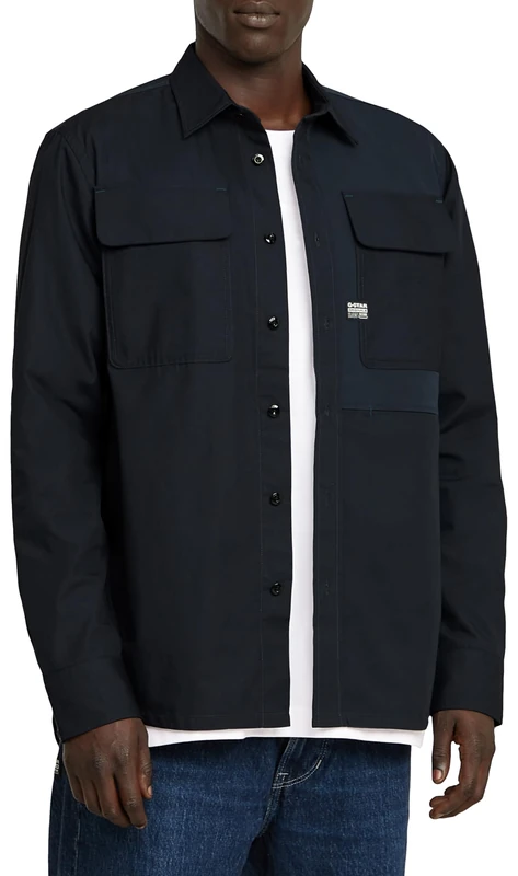 G-Star Men's CPO Utility Regular Shirt, Blue (salute D26470-C973-C742), L