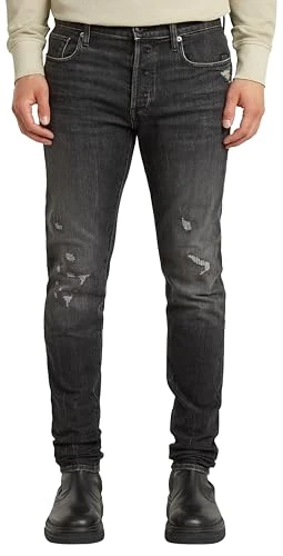 G-Star Men's 3301 Slim Jeans, Blue (worn in black metal restored 51001-D497-H101), 38W / 34L