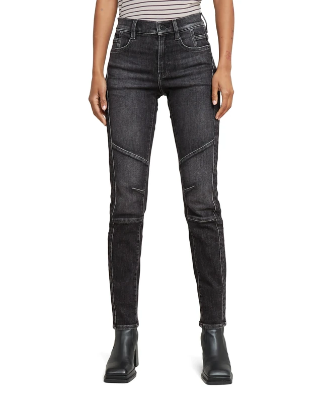 G-Star Women's Ace 2.0 Biker Slim Straight Jeans, Grey (worn in fossil D25285-D535-G734), 29W / 30L