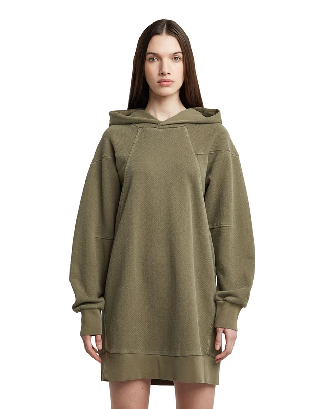 G-Star Women's Overdyed Hooded Sweater Dress , Green (wild olive gd D26471-D688-C028), XS