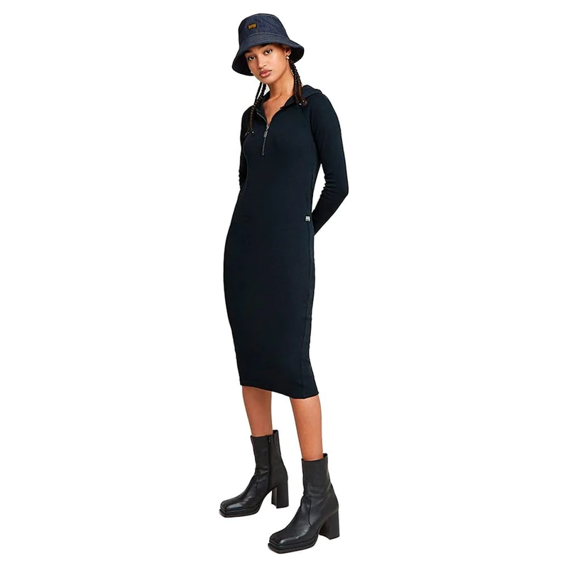 G-Star Women's Half Zip Hooded Slim Dress, Blue (osaka blue D26083-D958-3873), XS