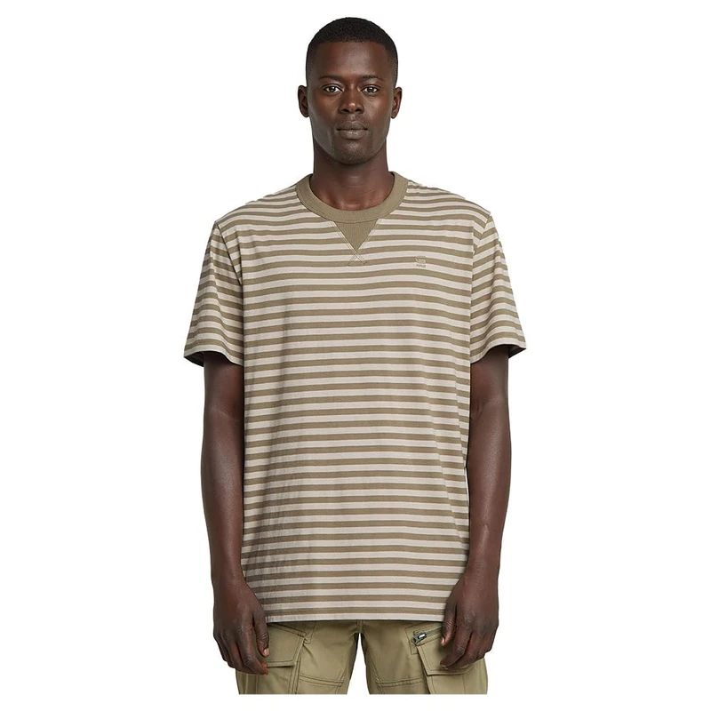 G-Star Men's Nifous Stripe T-Shirt, Multicolour (ensis green/dk brick stripe D25961-C339-H227), L