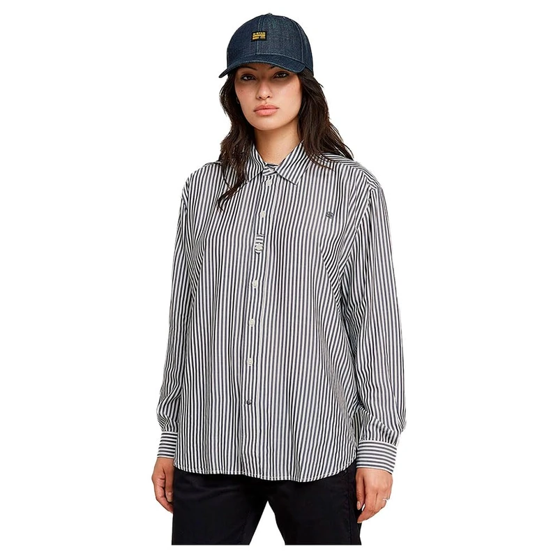 G-Star Women's Boyfriend Shirt, Multicolour (osaka blue bold stripe D26021-D928-H027), L - Image 1