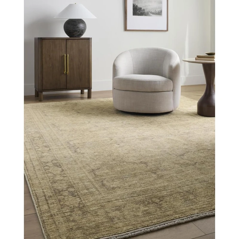 Livabliss Fetscher V Traditional Vintage Rug 152x229 cm – Area Rug for Living Room, Dining & Bedroom – Medium Pile, Cotton Back, Easy Care Indoor Use, Sage, Ivory, Brown