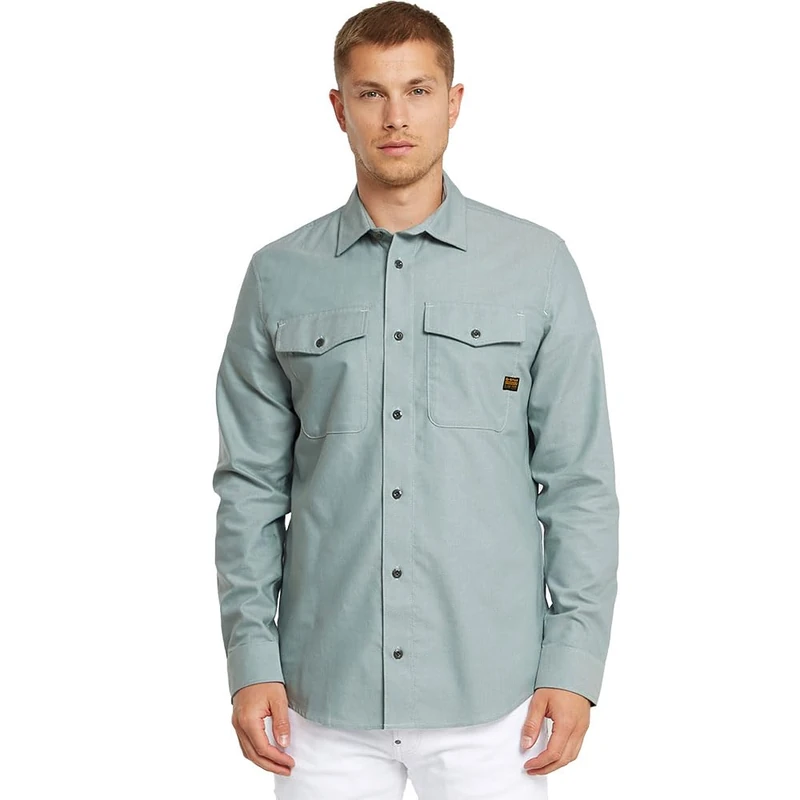 G-Star Men's Marine Slim Shirt, Multicolour (bolt grey/gs mercury oxford D24963-7665-H045), XL