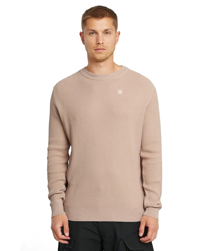 G-Star Men's Serrated Knitted Sweater, Pink (linen gd D25958-D630-H033), M
