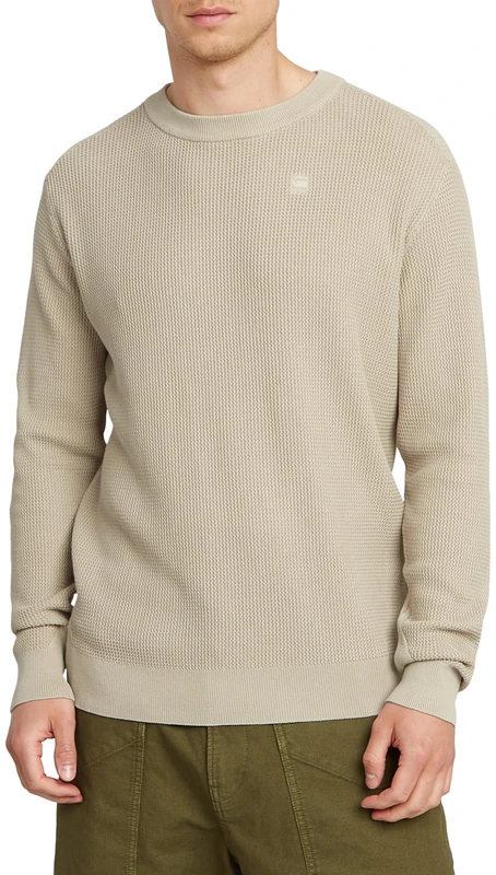 G-Star Men's Serrated Knitted Sweater, Beige (dk brick gd D25958-D630-D848), L