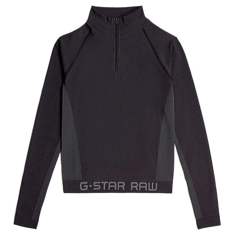 G-Star Women's Seamless Zip Top, Black (dk black D26341-D989-6484), XL
