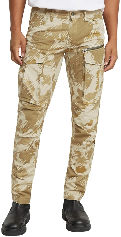 G-STAR Men's Rovic Zip 3D Regular Tapered Pants, Multicolour (dk Brick gd Glitch Beach camo D02190-D955-H174), 26W / 30L