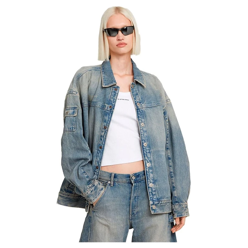 G-Star Women's Long Drifter Jacket , Blue (vintage futurity D26215-D436-H091), XL