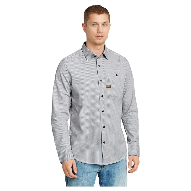 G-Star Men's Bristum 2.0 Slim Shirt , Multicolour (mayfly/white stripe D23553-D912-H040), M