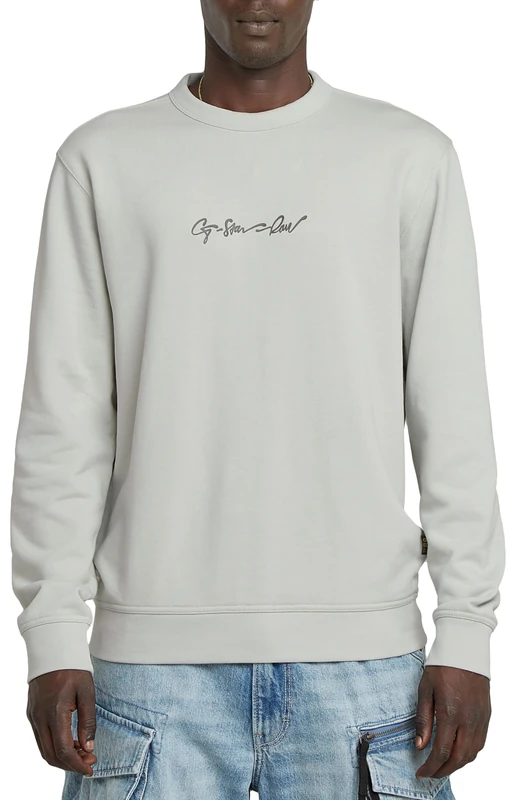 G-Star Men's G-Script Logo Sweater, Grey (gs mercury D26407-D257-G987), S