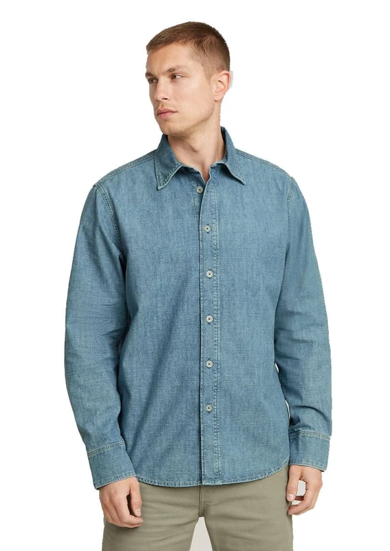 G-Star Men's Regular Denim Shirt, Blue (faded breeze D25518-D953-H167), L