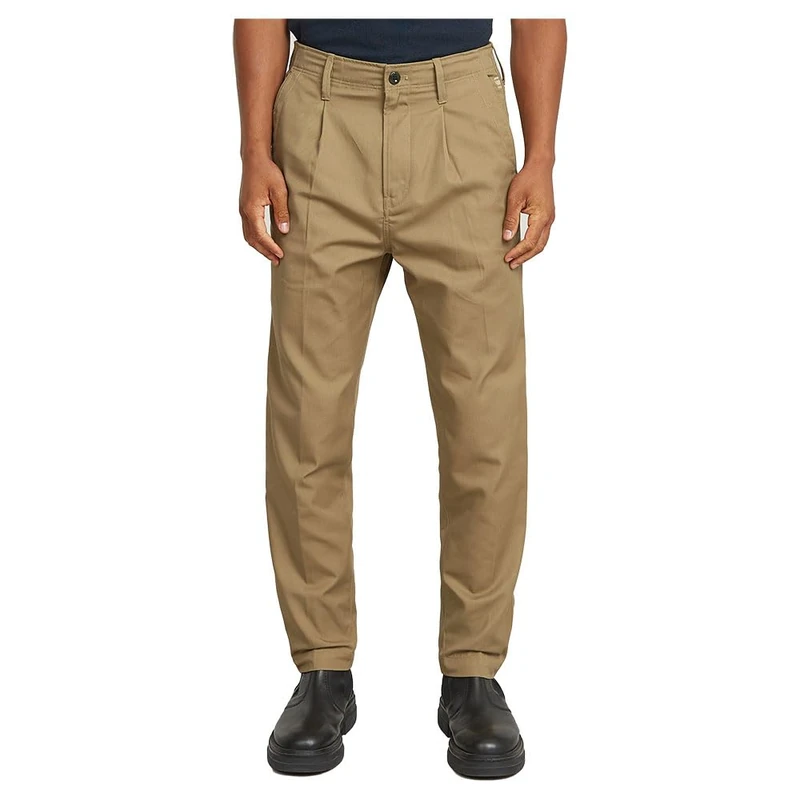 G-STAR Men's Pleated Chino Relaxed Tapered, Beige (toggee D24543-D967-5750), 33W / 32L