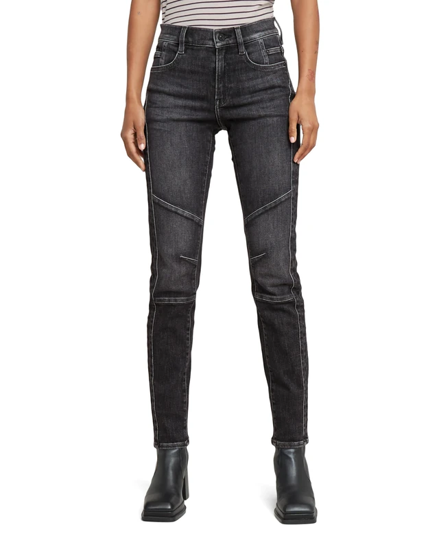 G-Star Women's Ace 2.0 Biker Slim Straight Jeans, Grey (worn in fossil D25285-D535-G734), 31W / 34L