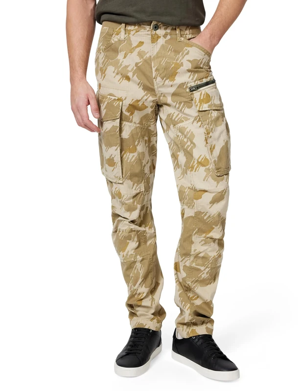 G-STAR Men's Rovic Zip 3D Regular Tapered Pants, Multicolour (dk Brick gd Glitch Beach camo D02190-D955-H174), 30W / 34L