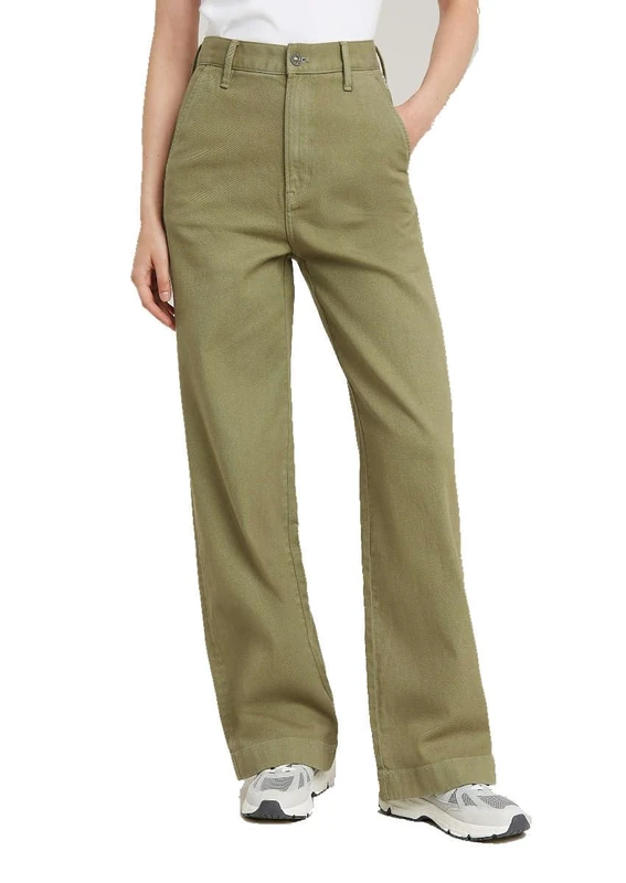 G-Star Women's Deck 2.0 High Loose Chino , Green (ensis green gd D26432-E020-G544), 30W / 34L