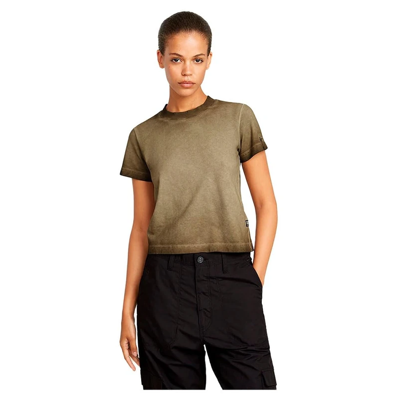 G-Star Women's Overdyed Micro Boxy Top, Green (wild olive gd D26078-D756-C028), XS