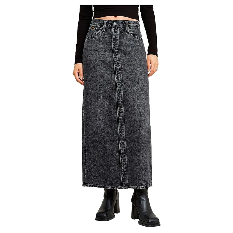 G-Star Women's Viktoria Snaps Long Skirt, Grey (faded eolith grey D26245-D933-H087), 28