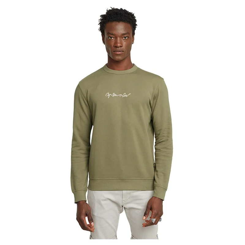 G-Star Men's G-Script Logo Sweater, Green (ensis green D26407-D257-6057), S - Image 1