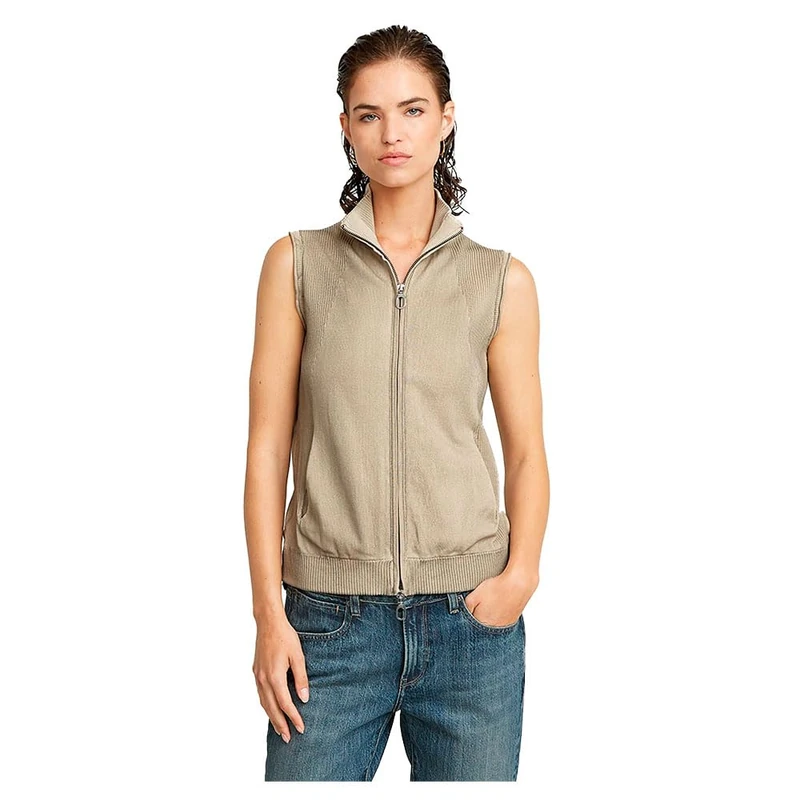 G-Star Women's Washed Lightweight Zip Knitted Top, Beige (dk brick gd D25864-D630-D848), L