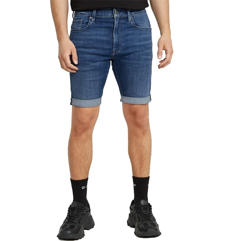 G-STAR 3301 Slim Denim Shorts Shorts Men's , Blue (Medium Aged D10481-8968-071) , 28W