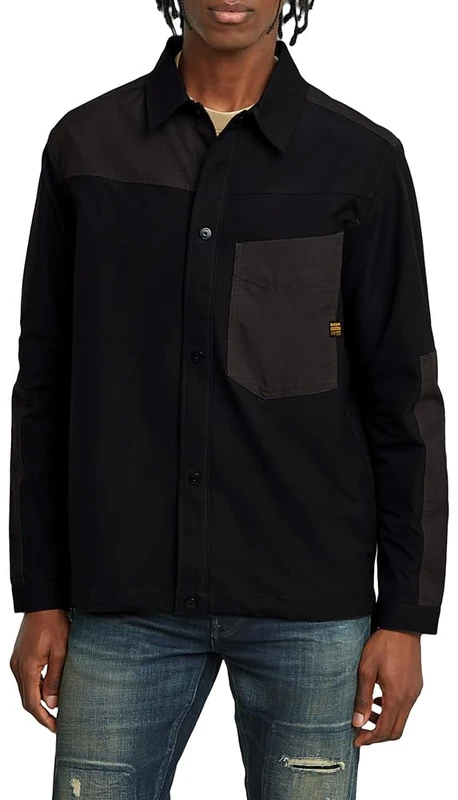 G-Star Men's One Pocket Relaxed PM Shirt, Black (dk black D26156-D908-6484), L