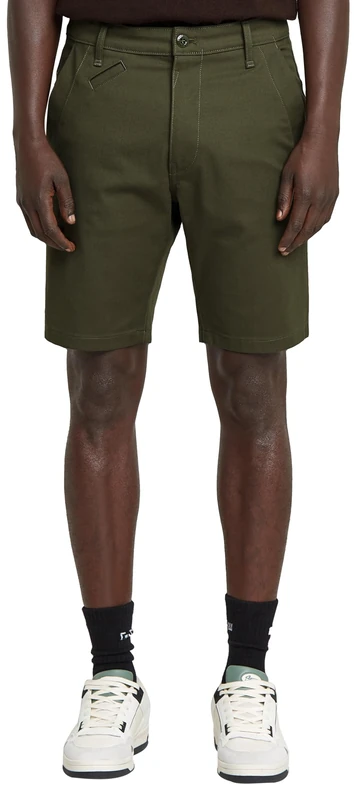 G-Star Men's Bronson 3.0 Slim Chino Shorts, Multicolour (shadow olive/asfalt hb D26337-D919-H048), 28