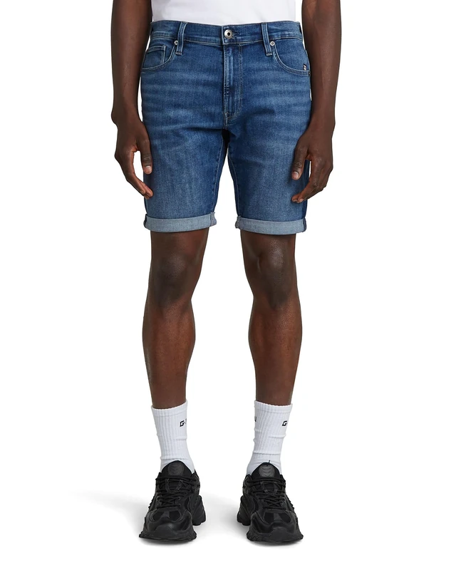 G-STAR 3301 Slim Denim Shorts Shorts Men's , Blue (Medium Aged D10481-8968-071) , 33W
