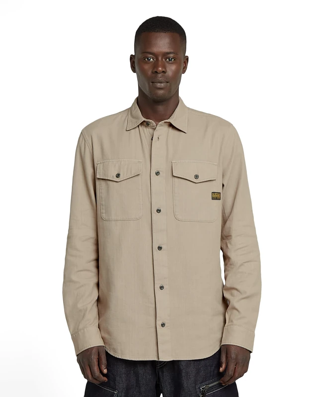 G-Star Men's Marine Slim Shirt, Beige (vintage khaki gd D24963-D454-G102), L