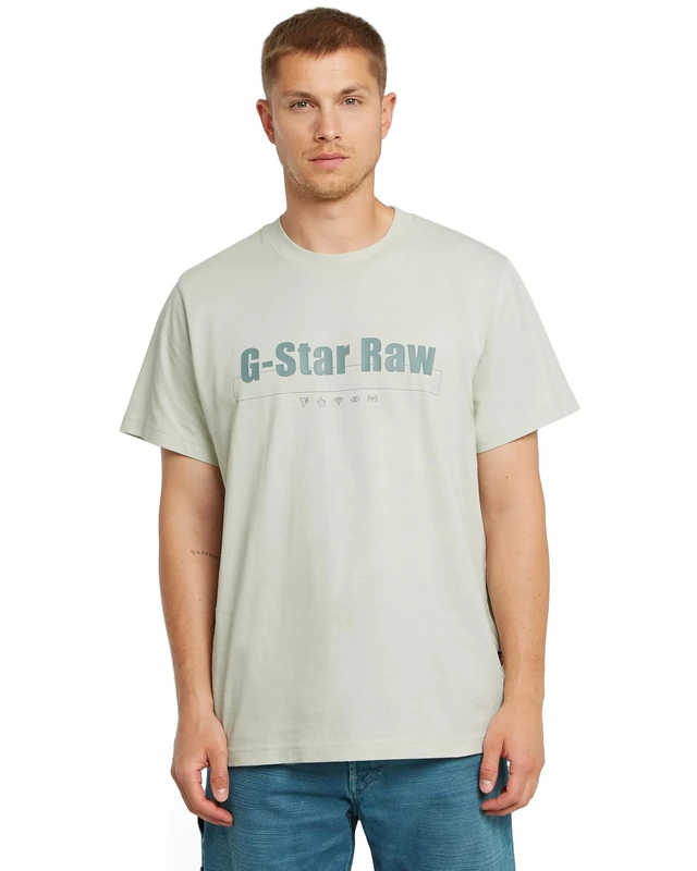 G-Star Men's Symbols Print Loose T-Shirt, Grey (gs mercury D25970-C336-G987), XXL - Image 1