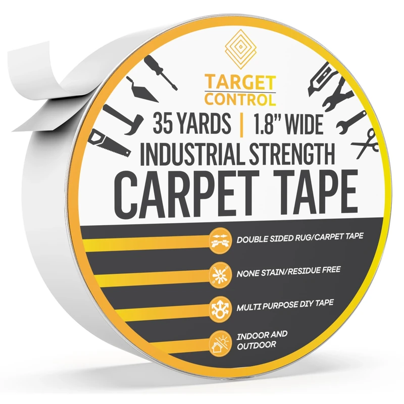 Target Control 105ft - Double Sided Carpet Tape Heavy Duty – Extra Strong Rug Tape for Carpet, Vinyl Flooring & Wood Floors – Non Slip Gripper Tape