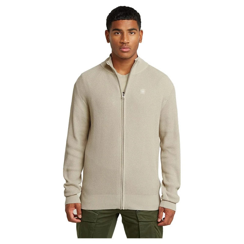 G-Star Men's Serrated Full Zip Knitted Cardigan, Beige (dk brick gd D26458-D630-D848), S