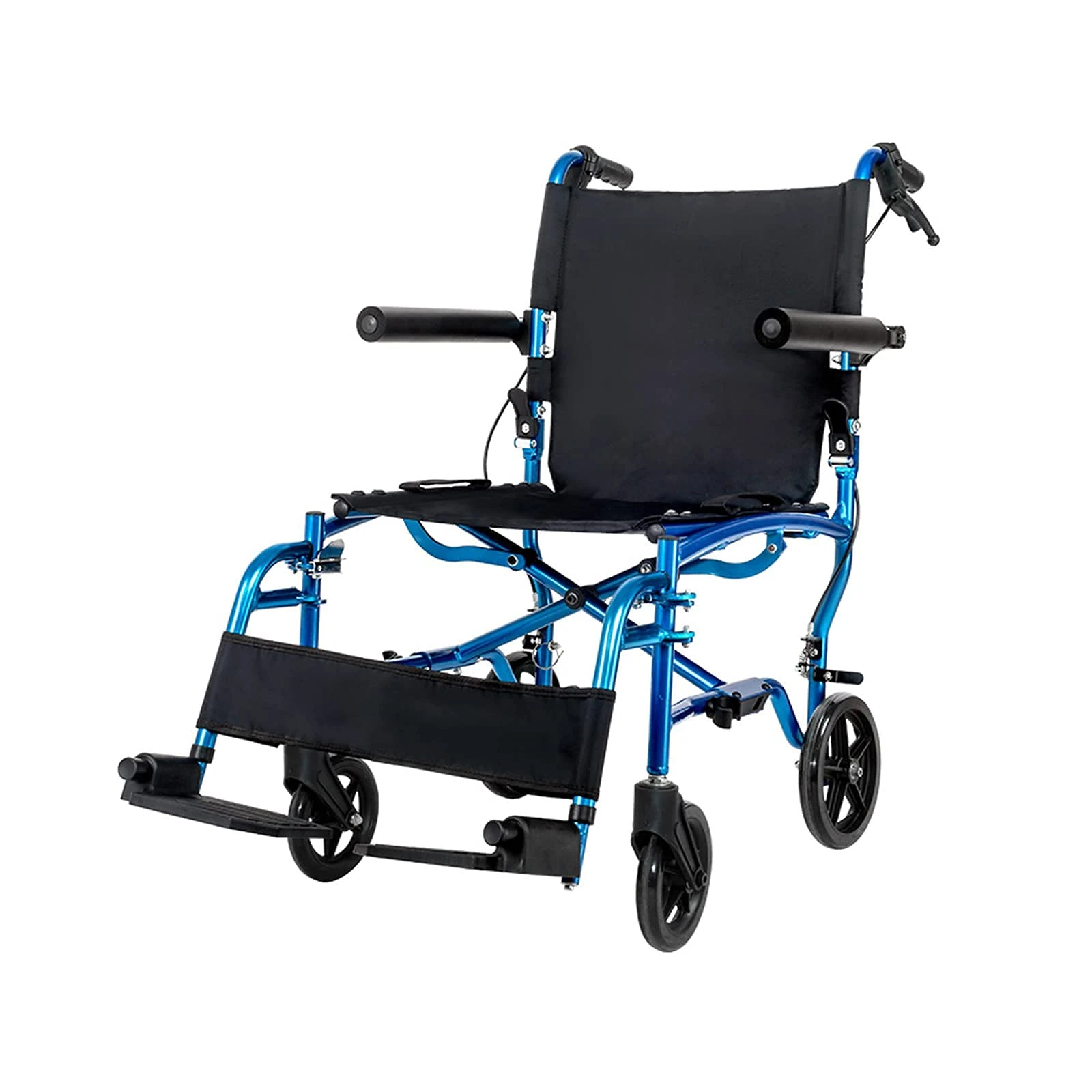 Wheelchairs Folding Foldable Travel Wheelchair, Manual Self Propelled Aluminium Lightweight Portable Wheelchair with Handbrake for Elderly Disabled Transit Wheelchair