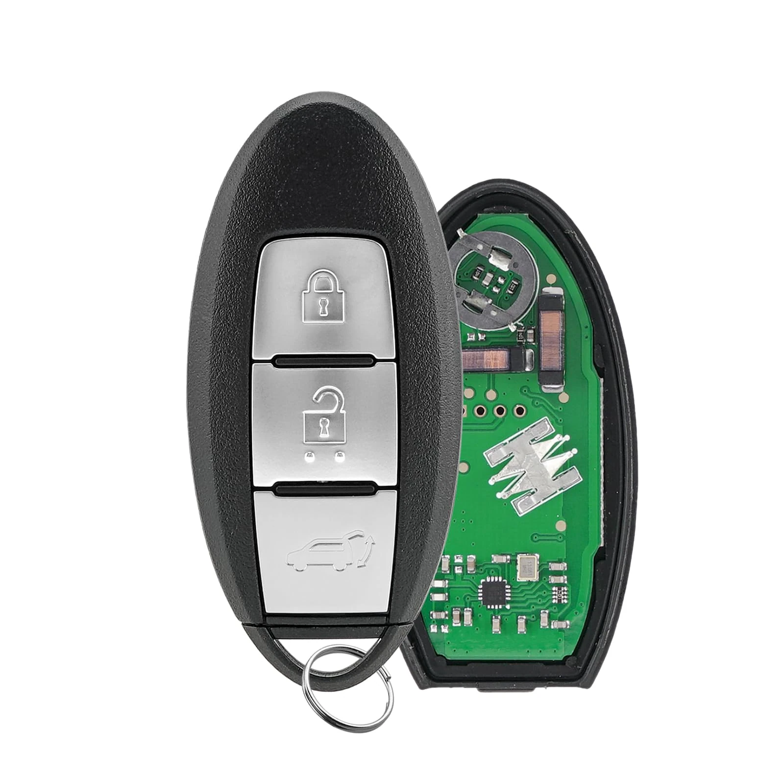 3 Buttons Car Remote Key Fob Replacement For Nissan Qashqai X-Trail Pulsar Remote Fob 433MHZ 4Achip with Key Ring