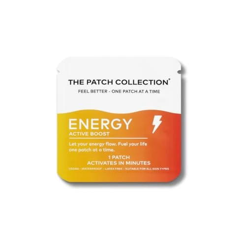 The Patch Collection® - Advanced Energy Boost Patch for Tiredness, Fatigue, Alertness, Mental Focus | Caffeine, Taurine, Green Tea, Vitamin B3, B5, B6 & More | Vegan & Latex Free (Pack of 1)