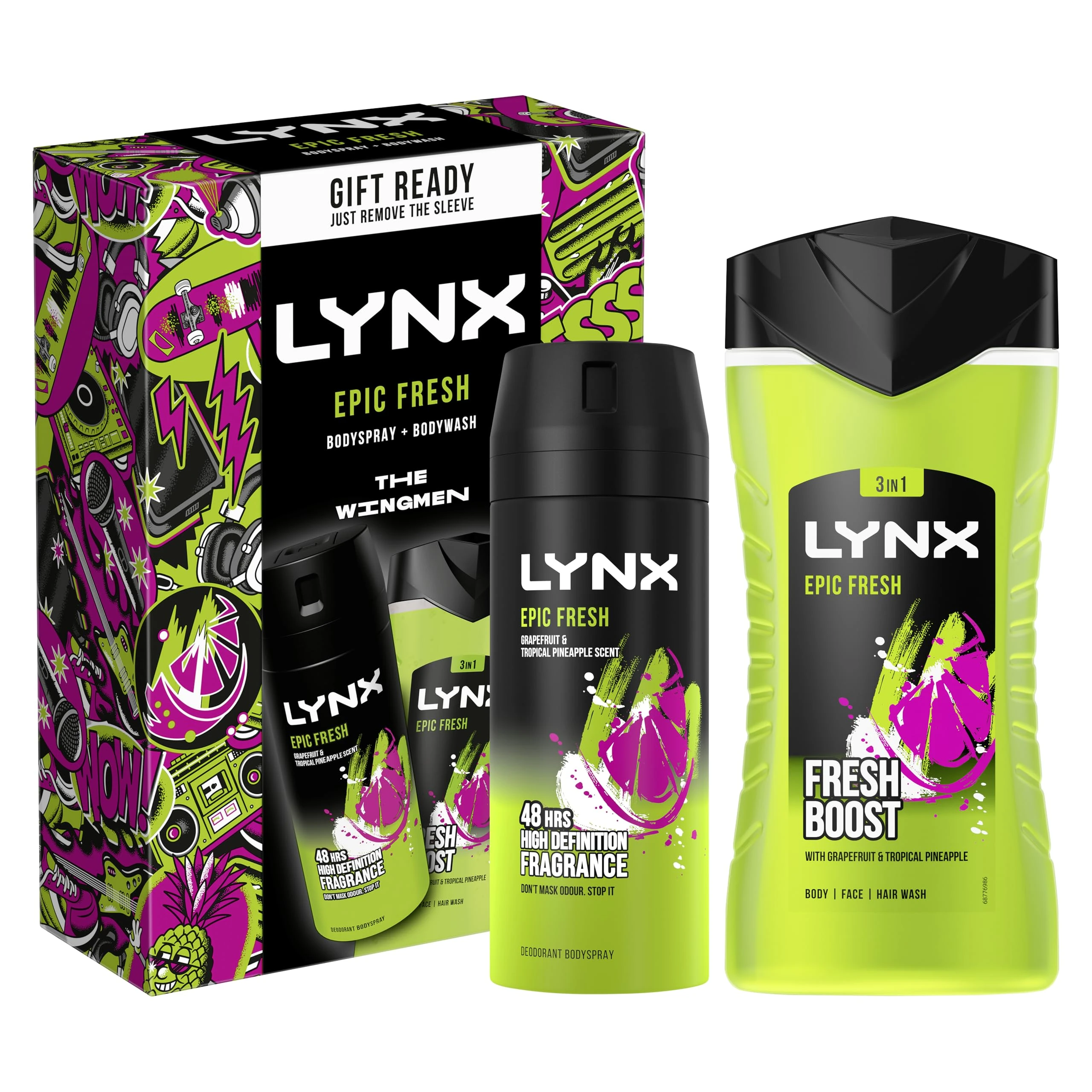 Lynx Epic Fresh The Sidekick Duo Body Wash & Body Spray Deodorant Gift Set