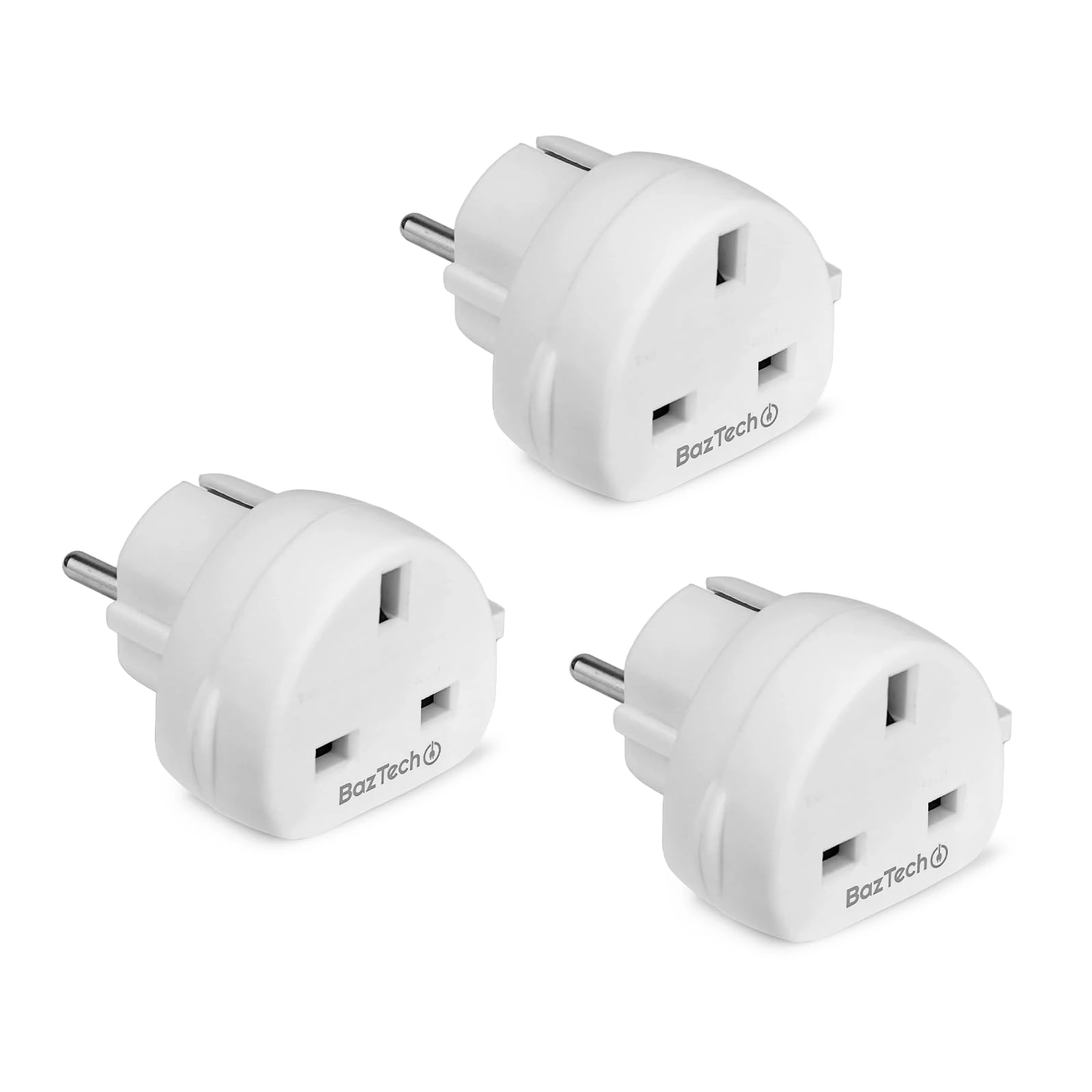 EU Travel Adapter, UK to European Plug Adapter, Europe Converter Type C, E, F for Spain, Italy, Portugal, Germany, Netherlands, Greece, Poland, Turkey and More (3)