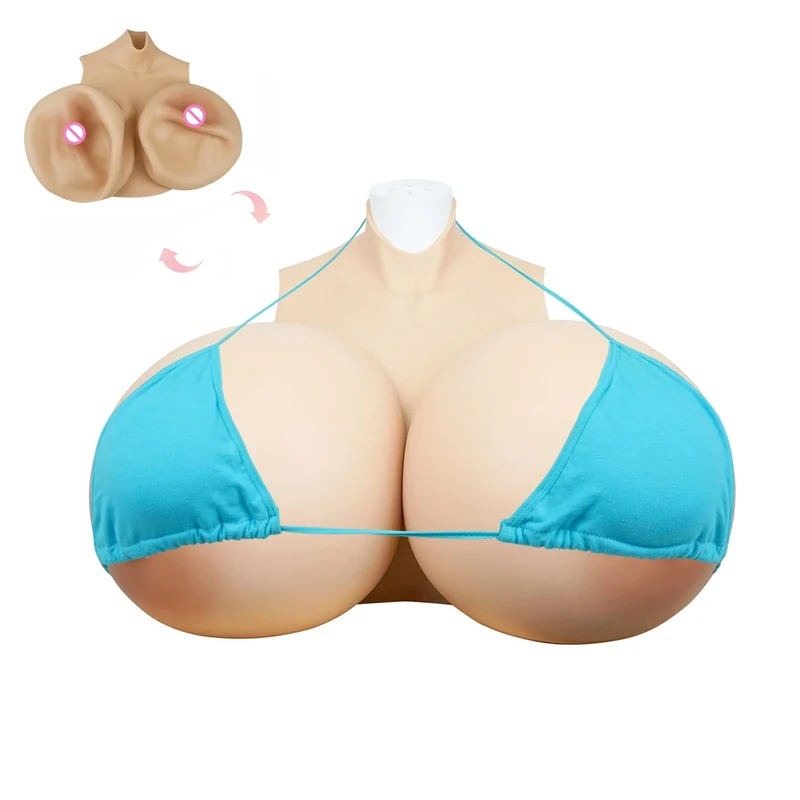 Oppaionaho DIY Inflatable Silicone Breast Forms ZZZ cup Realistic Fake Boobs for Drag Queen Cosplay (#01,ZZZ Cup)