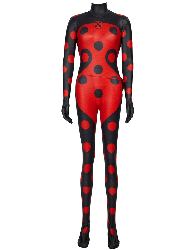 Micotaku Miraculous Ladybug Officially Licensed Shadybug Cosplay Costume Black and Red Jumpsuit Halloween Costume