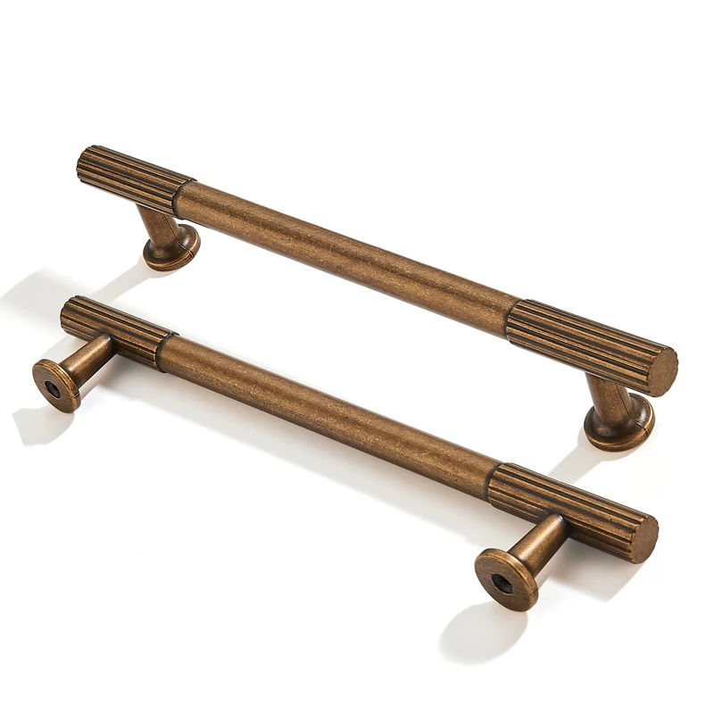 ZAUYX 10-Pack 6 Inch Hole Center Antique Brass Cabinet Pulls Solid Heavy Duty Cabinet Pull is Suitable for Drawers Dressers Handles Kitchens Bathroom cabinets