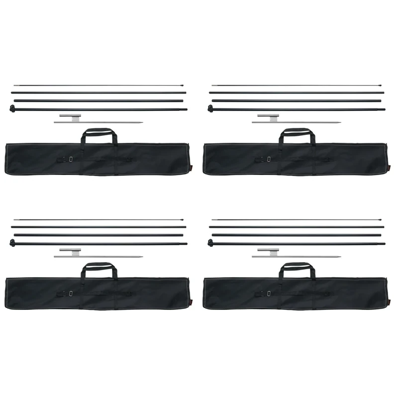 VEVOR Feather Flag Pole, 4 Packs Professional Advertising Flag Pole Kit 498cm with Ground Pegs, Carry Bag for Advertising, Outdoor Activities (Flag Not Included)