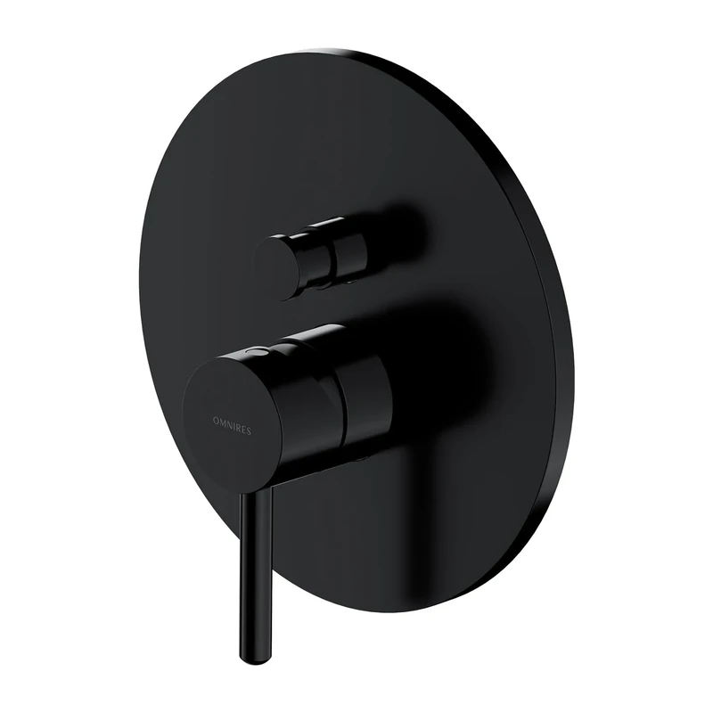 Omnires Y1235BL Bathroom Shower and Bath tap which is Mount Under The Plaster Y-black-Y1235BL, Black