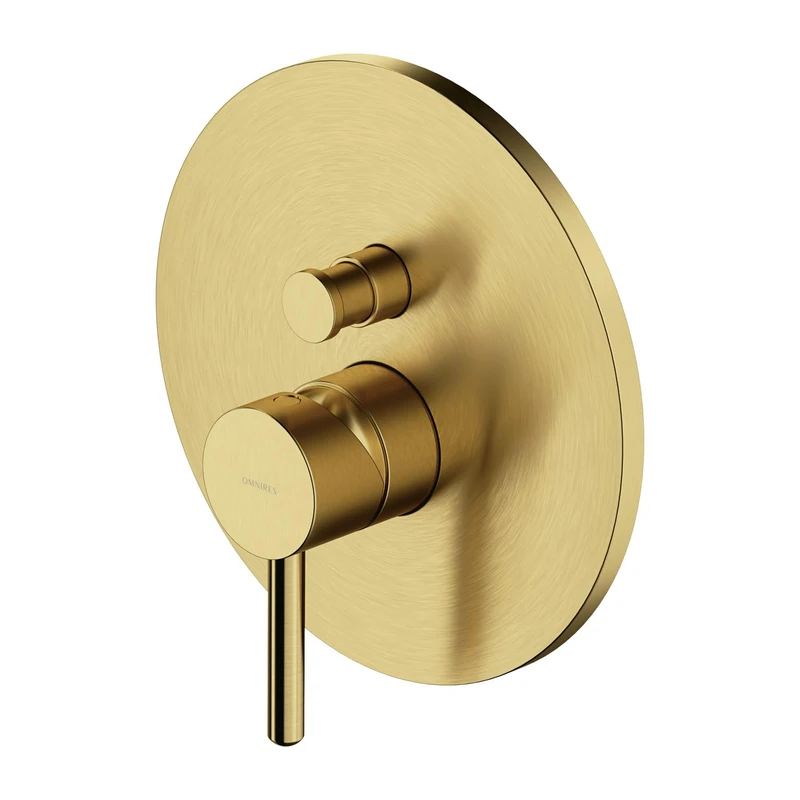 Omnires Y1235BSB Bathroom Shower and Bath tap which is Mount Under The Plaster Y-Brushed brass-Y1235BSB, Brass