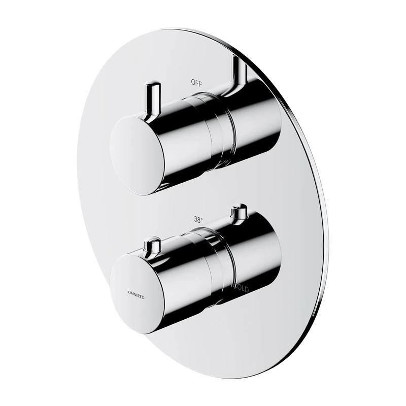 Omnires Y1236ROCR Surface Element of The Thermostatic Shower and Bath tap which is Mount Under The Plaster Y-chrome-Y1236ROCR, Grey