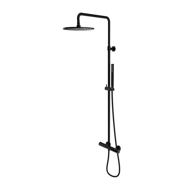 Omnires Y1244SUBL Thermostatic Shower System which is Mount on The Plaster Y-black-Y1244SUBL, Black
