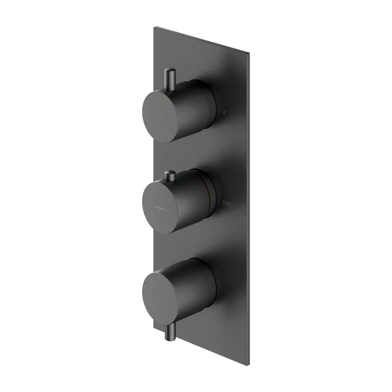 Omnires Y1238/KROGR Surface Element of The Thermostatic Shower and Bath tap which is Mount Under The Plaster Y-graphite-Y1238/KROGR, Graphite