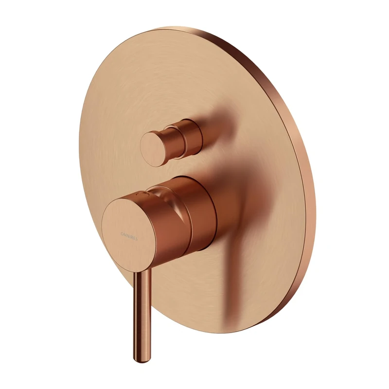 Omnires Y1235CPB Bathroom Shower and Bath tap which is Mount Under The Plaster Y-Brushed copper-Y1235CPB, Copper