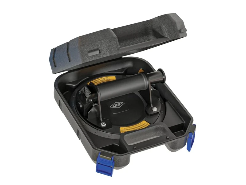Vitrex Vacuum Suction Cup lifts and positions large tiles with 110kg holding power on smooth, non-porous surfaces. Features pump-action with safety indicator and anti-slip grip for secure handling.