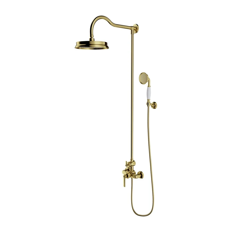 Omnires AM5244BSB Shower System which is Mount on The Plaster Armance-Brushed brass-AM5244BSB, Brass